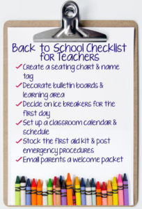 School Checklist for Teachers